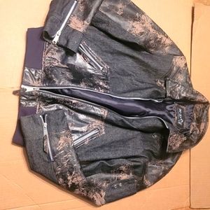 Leather and demin jacket